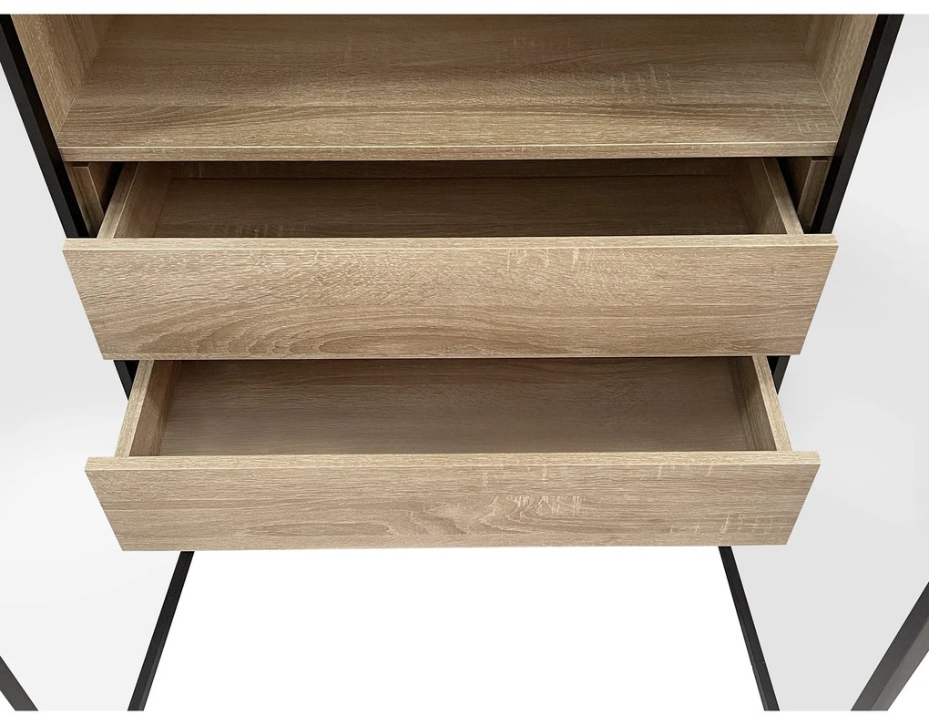 Dulap de baie cu iluminare LED, Negru | Aosom Romania