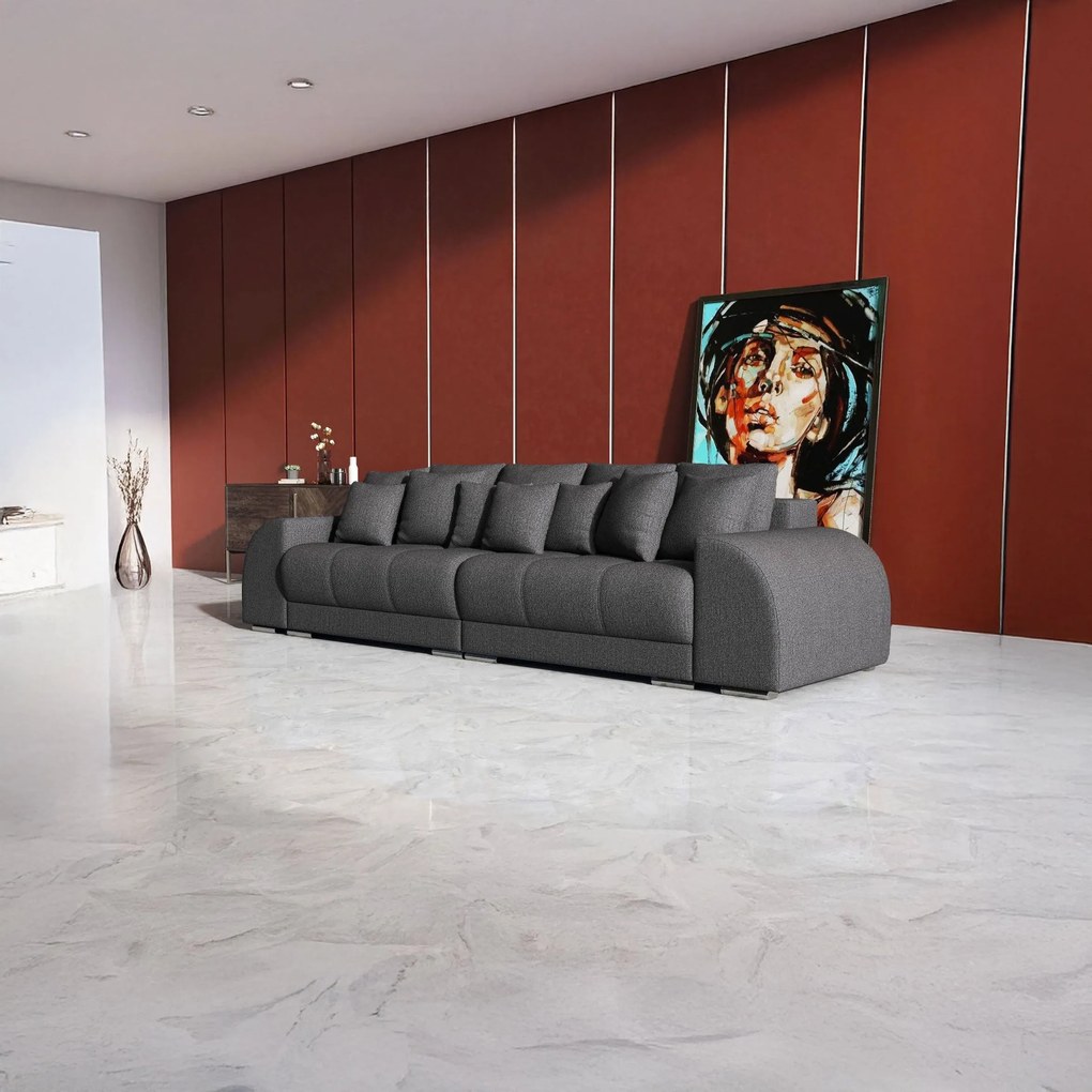 Canapea extensibilă dumonde cu 2 lăzi de depozitare si sezut confortabil din spuma high-density, Verona Enjoy Graphite 310x100 cm