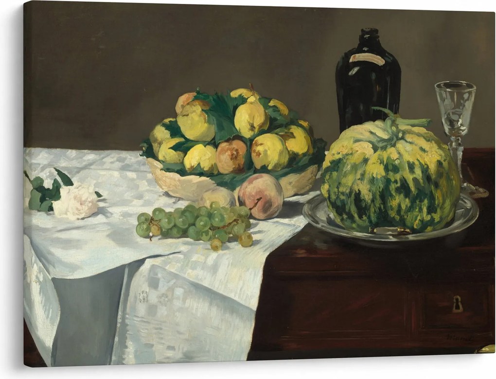 Tablou - Edouard Manet, Still Life with Melon and Peaches, reproducere (70x50 cm)