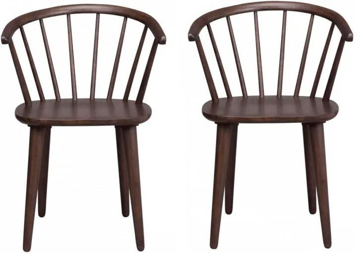Set de 2 scaune din lemn Windsor Carmen, Gri, 54 x 76 x 46 cm
