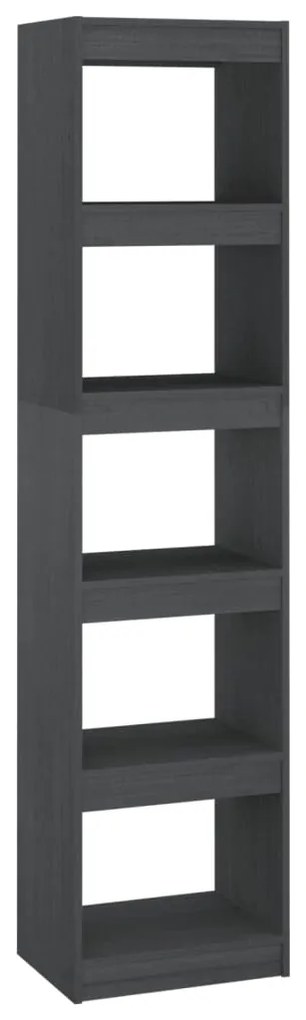 808150 vidaXL Bibliotecă/Separator cameră, gri, 40x30x167,5 cm lemn masiv pin