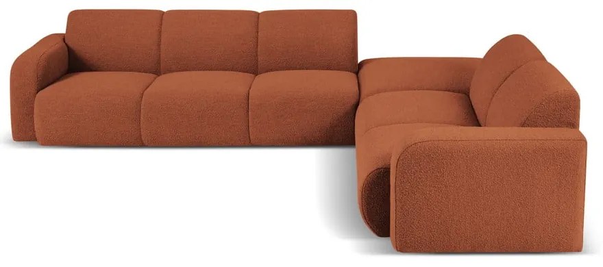 Colțar maro cu tapițerie din stofă bouclé (colț dreapta) Molino – Micadoni Home