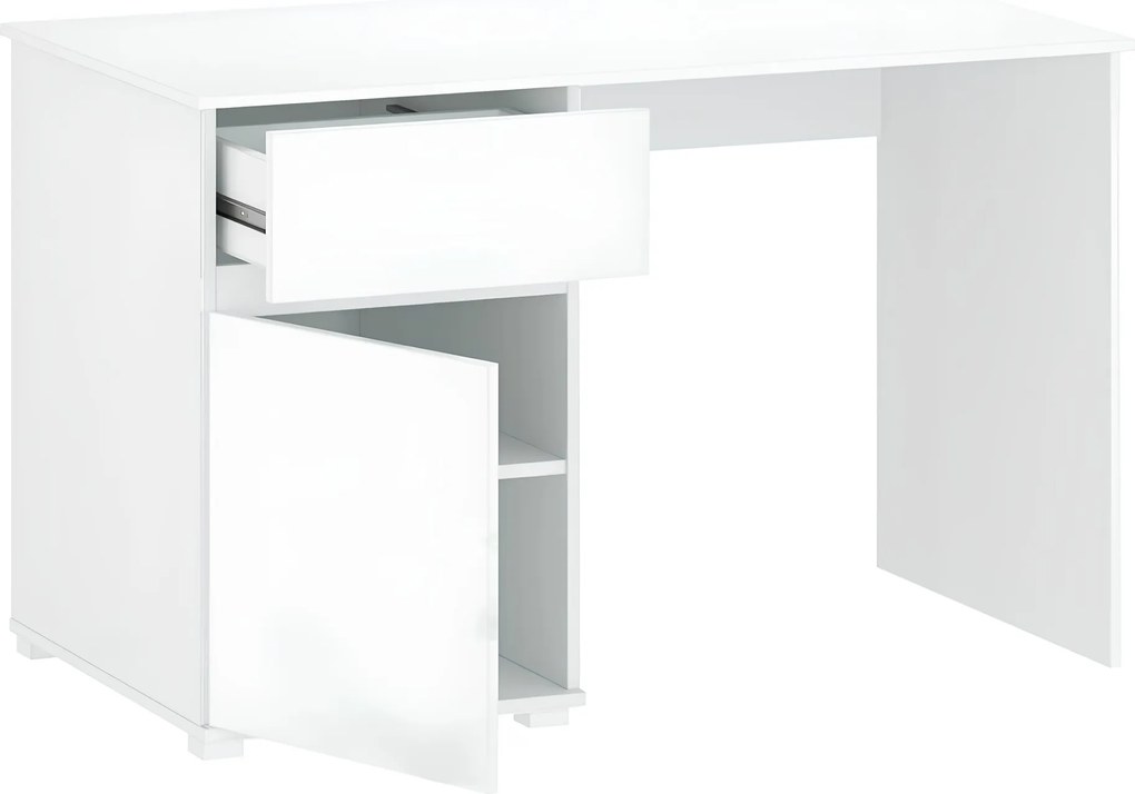 Birou PC 1D1S / 120, alb lucios, LINDY