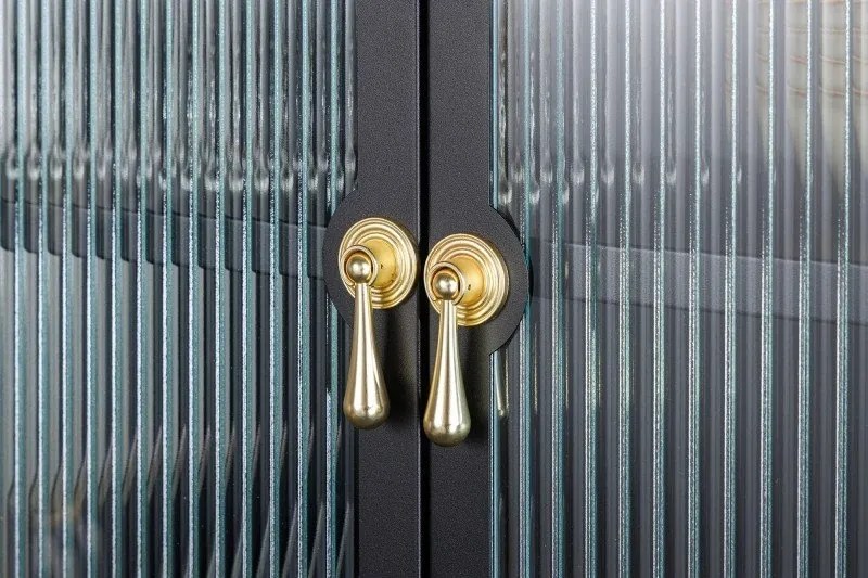 Vitrina moderna din metal si sticla Amsterdam 160cm