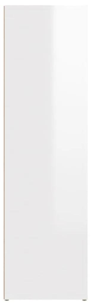 Servanta, alb extralucios, 80x30x106 cm, lemn compozit 1, Alb foarte lucios