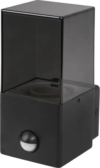 Aplica de perete pentru exterior cu senzor, 1xE27/40W/230V, IP44, negru/fumuriu
