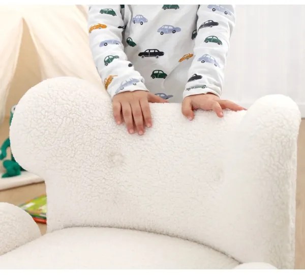 Fotoliu pentru copii TOBI, alb