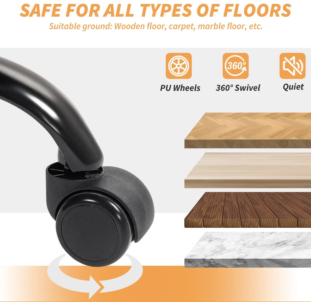 HOMCOM Scaun pentru Birou cu Înălțime Reglabilă și Reclinabil până la 135° Negru | Aosom Romania