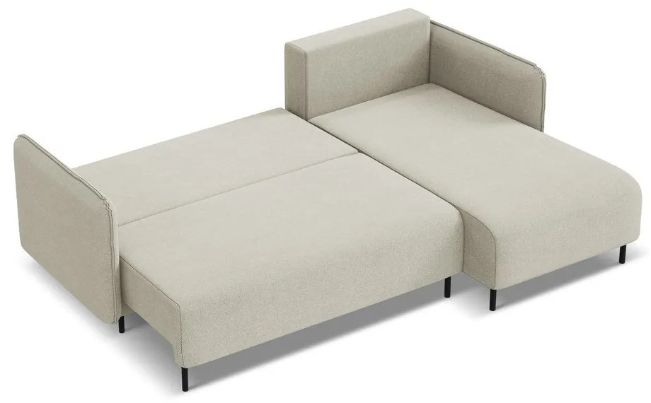 Colțar bej extensibil/cu spațiu de depozitare (cu colț pe partea dreaptă) Luana – Makamii