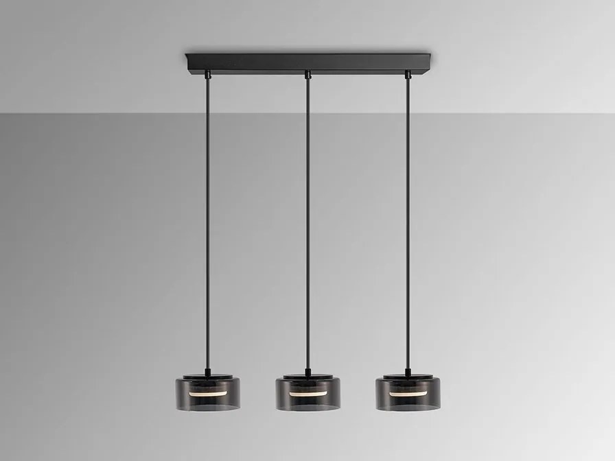 Lustra LED suspendata design modern Olaia 3L Fumuriu