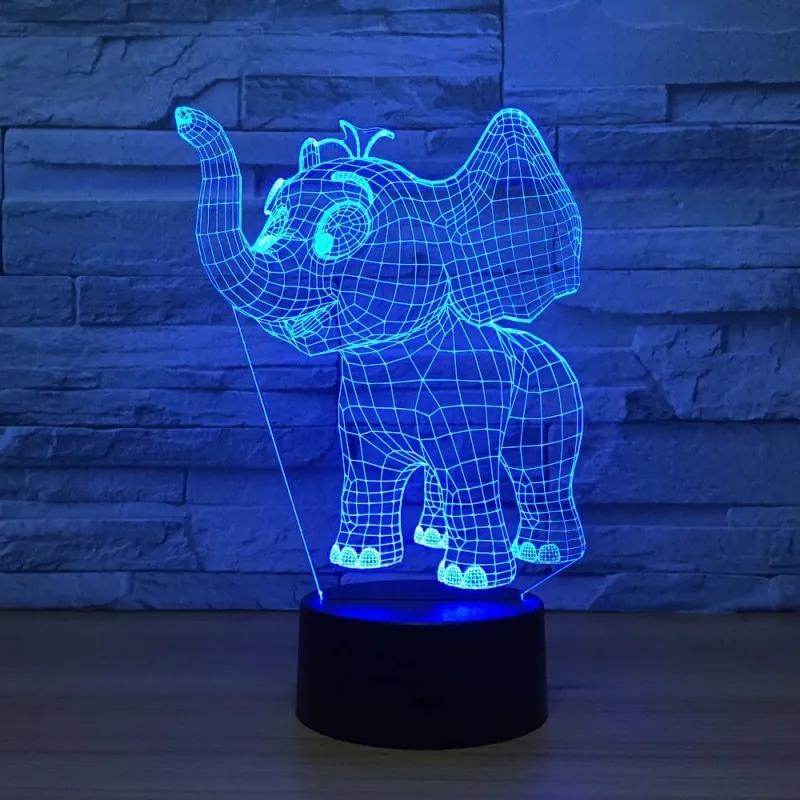 Lampa 3D LED - Dumbo -neagra