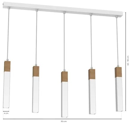 Lustră pe cablu SOLO 5xGU10/MR11/40W/230V alb