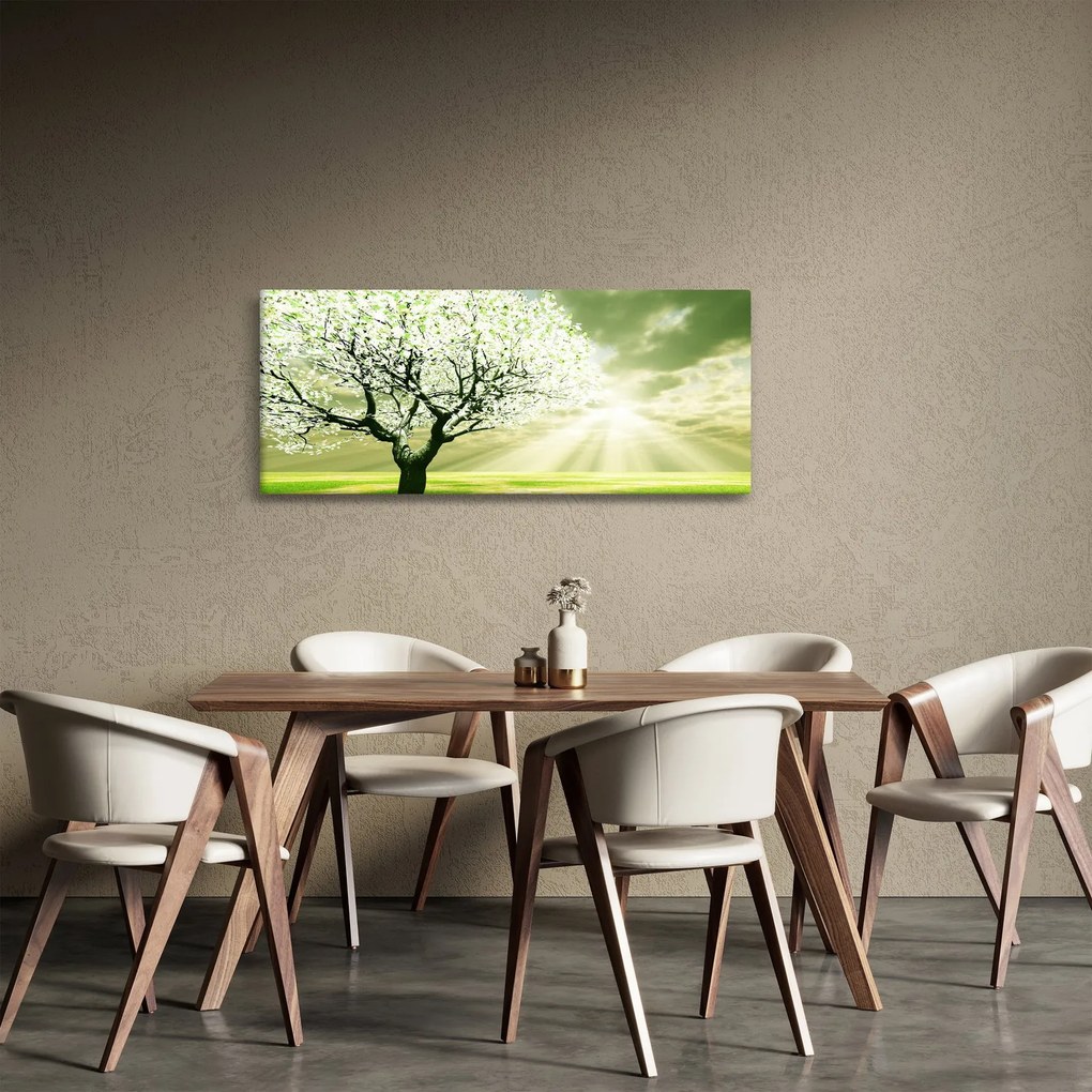 Tablou cu copaci pe luncă (120x50 cm)