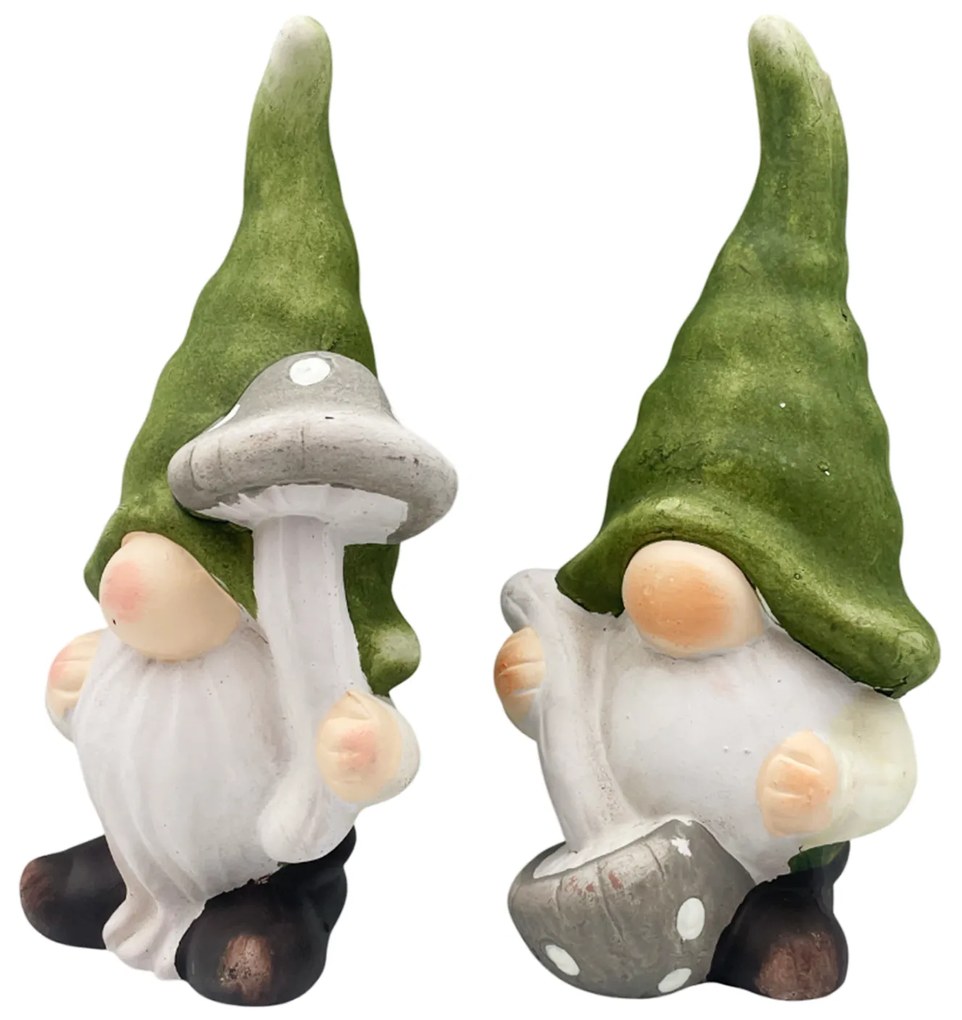 Set 2 Pitici decorativi CUDDLES, Verde  Alb, 18cm