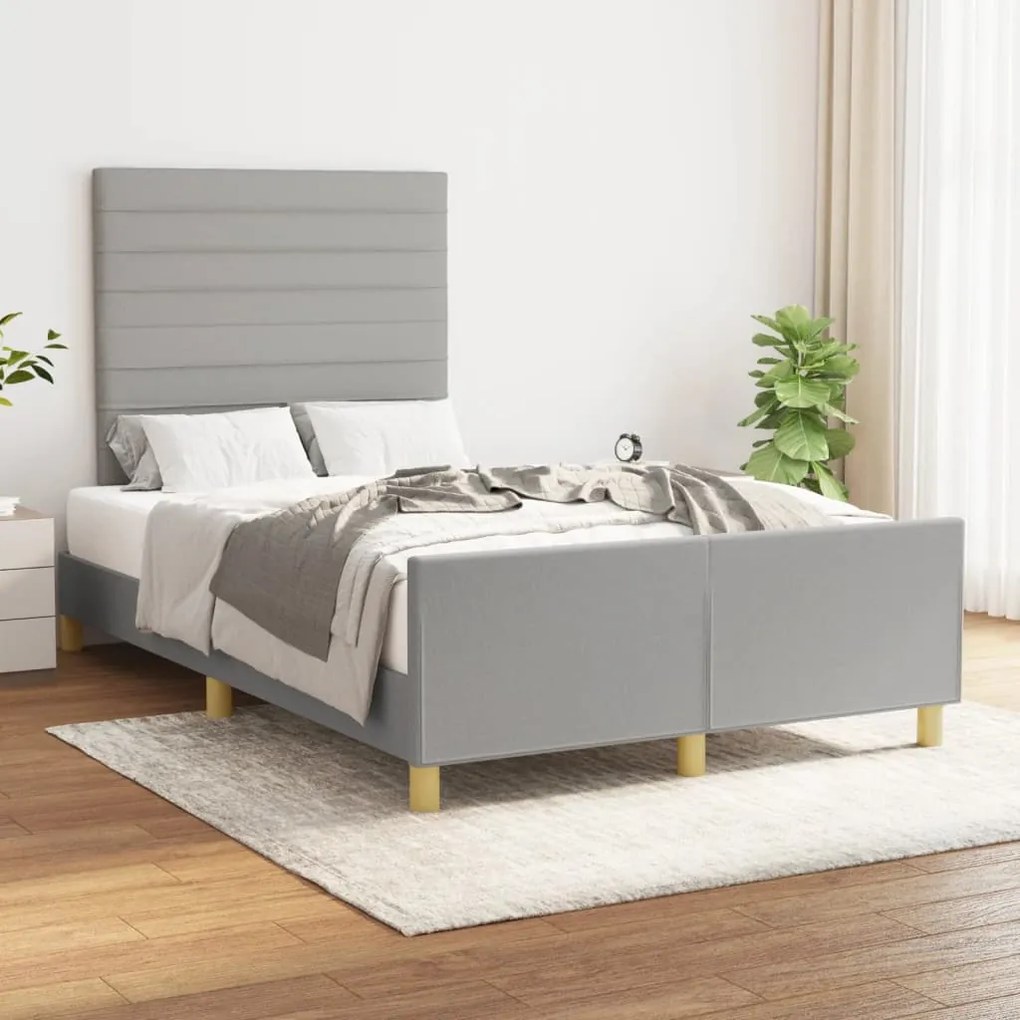 vidaXL Cadru de pat fără saltea țesătură gri deschis 120x190 cm