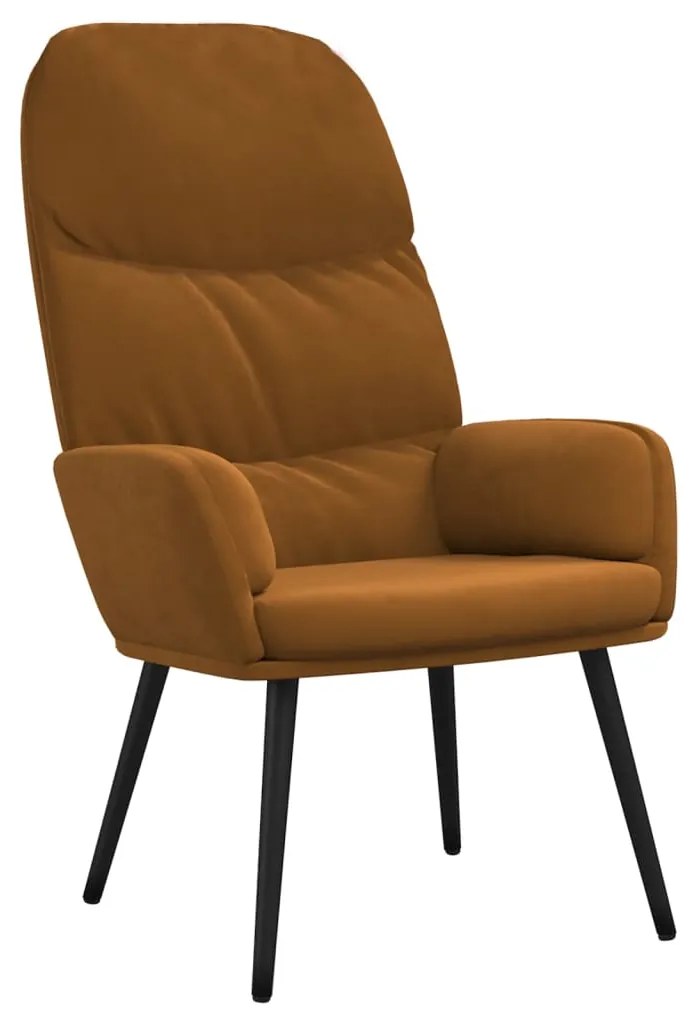 341009 vidaXL Scaun de relaxare, maro, catifea
