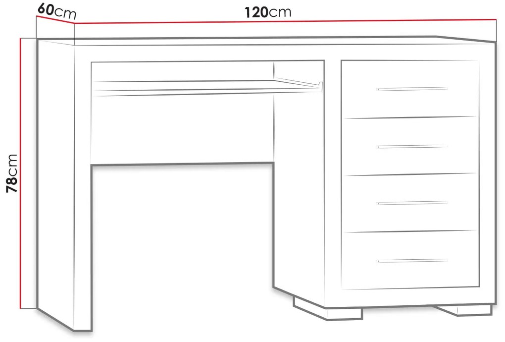 Masă PC Kella KL28 (Stejar santana închis) . 1104573