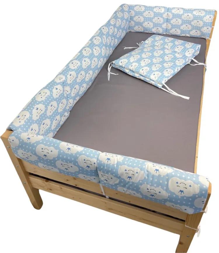 Set aparatori laterale Maxi pentru pat Montessori 160x80 cm Nori Zambareti albastru