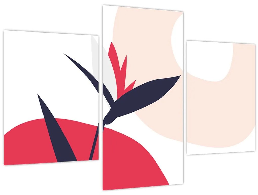 Tablou - Abstracție florală roz N⁰1 (90x60 cm)