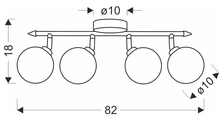 Plafonieră în culoarea bronz cu abajur din sticlă ø 10 cm Rodia – Candellux Lighting