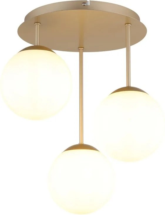 Lustra aplicata moderna HARMON 3L sampanie/alb
