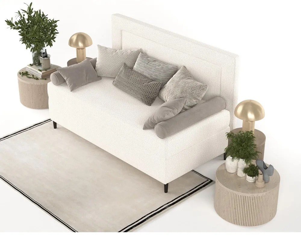 Pat crem tapițat 100x200 cm Alba – Maison de Rêve