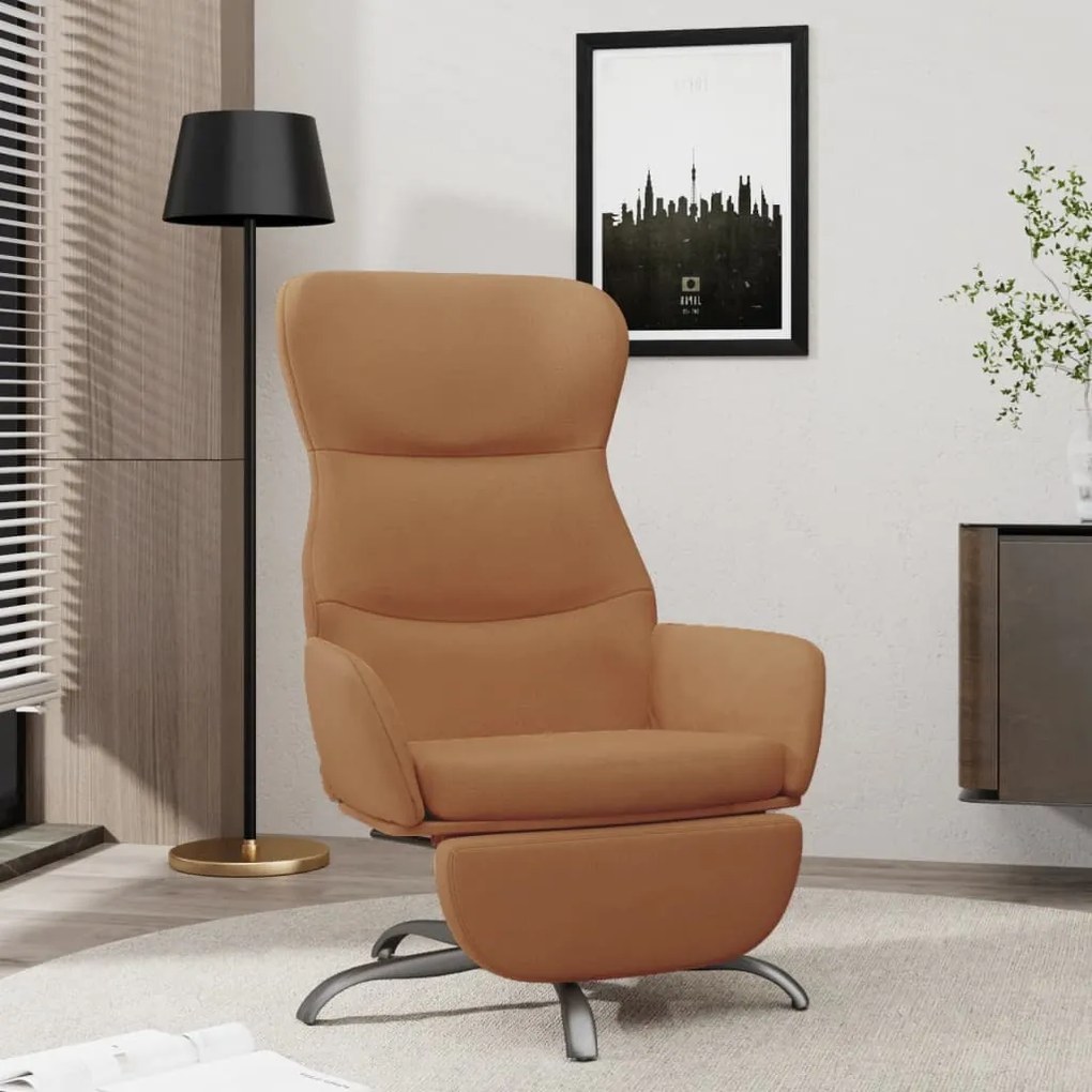 3097479 vidaXL Scaun de relaxare cu suport picioare, gri taupe, microfibră