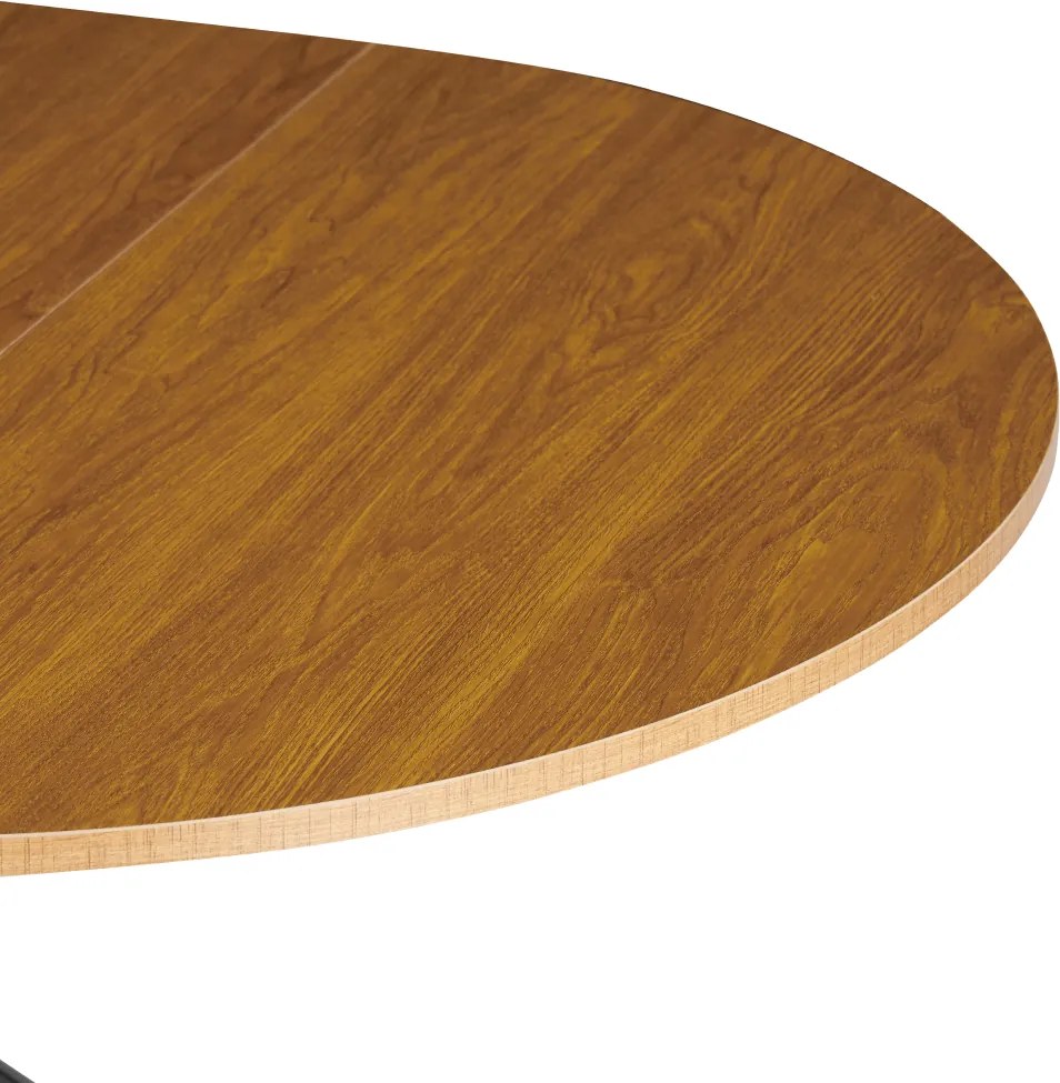 Masă extensibilă de dining, stejar deschis/neagră, 100x100-140x75 cm, ABERO TIP 1
