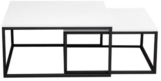 SET 2x măsuță de cafea DUAL alb/negru