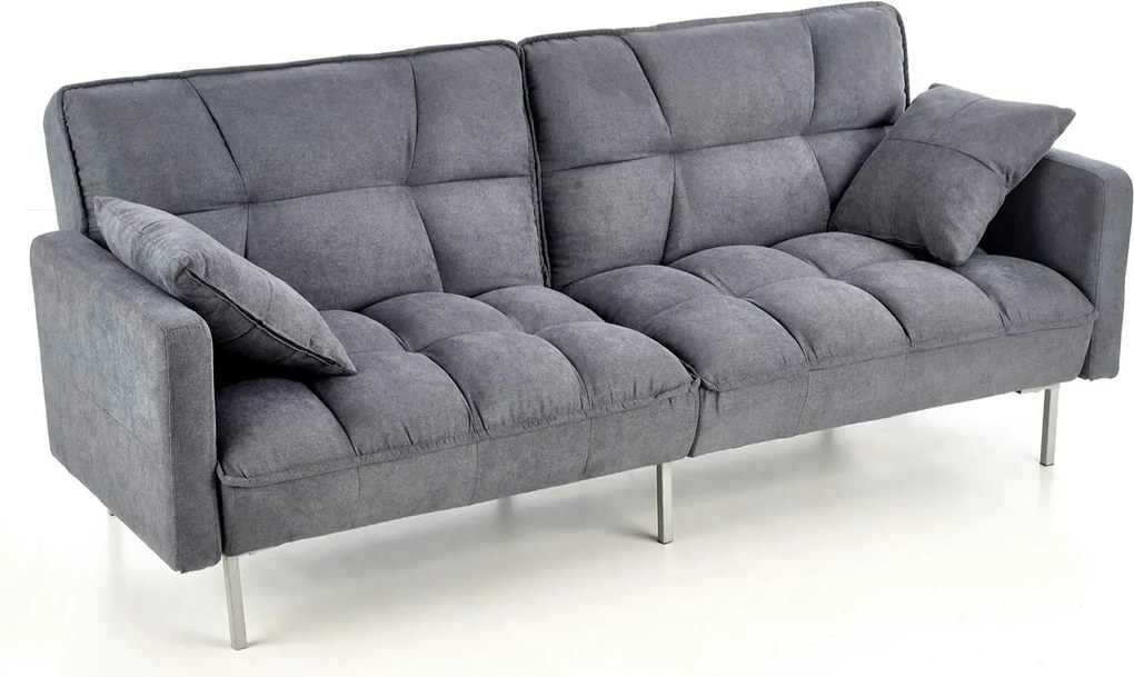 Canapea stofa extensibila ROBERTO, gri albastrui, 193x85/108x86/58 cm