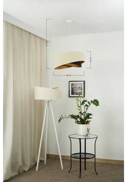 Lustră LED pe cablu Brilagi LYRA 1xE27/15W/230V crem/negru/auriu