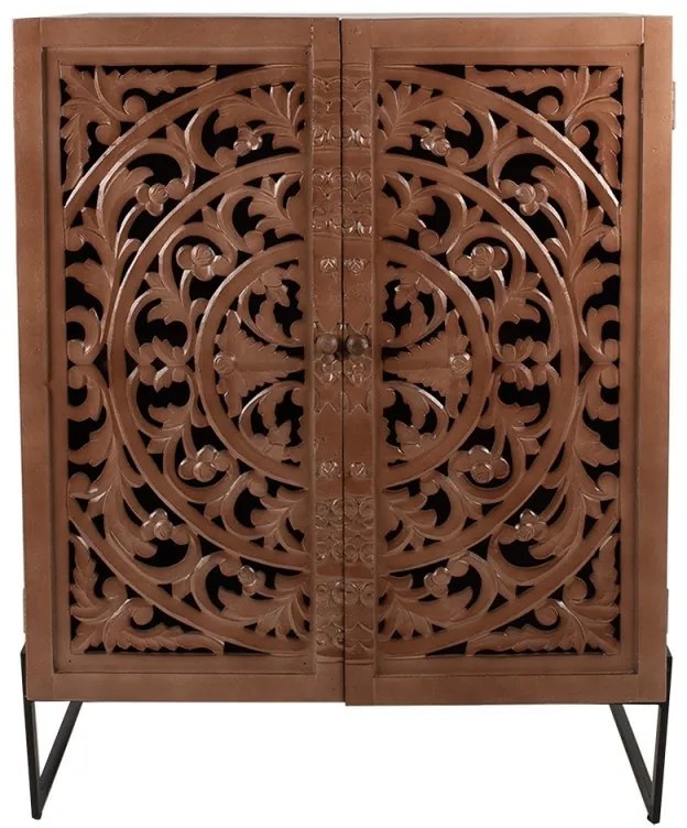 Comoda maro, din lemn, aspect vintage, Mandala