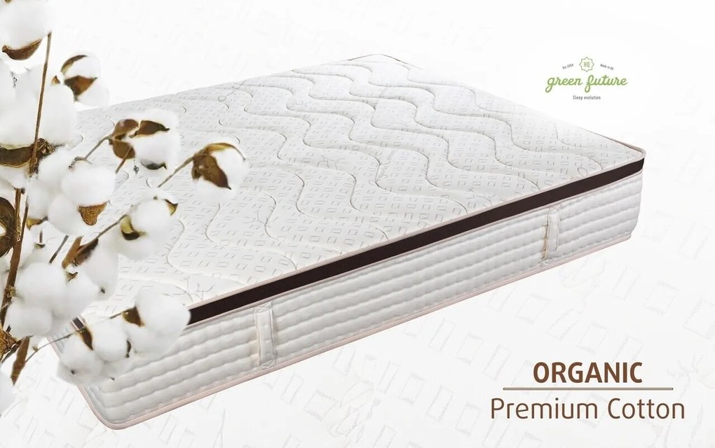 Saltea Perugia Organic Cotton Pocket Memory 7 Zone de Confort 160x190 cm, H 30 cm