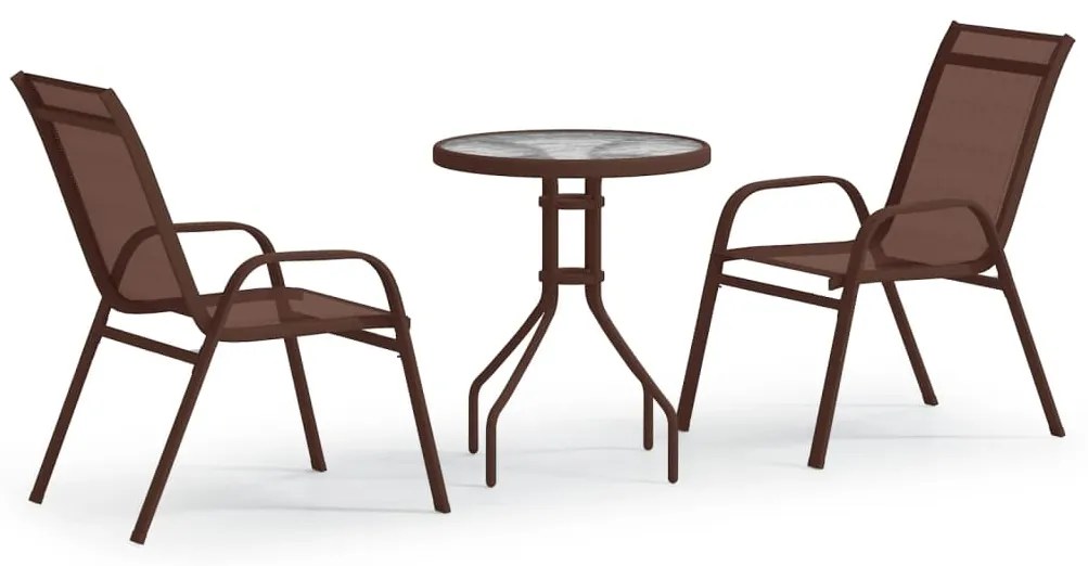 318776 vidaXL Set mobilier bistro de grădină, 3 piese, maro