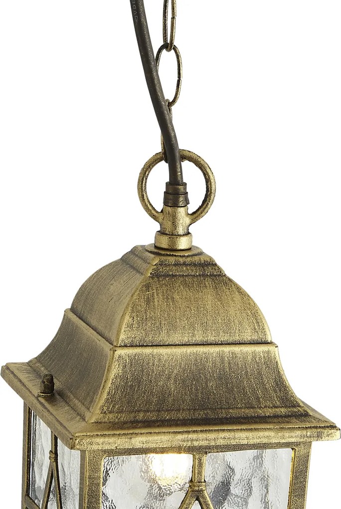 Lumină suspendată clasică auriu antic IP23 - London