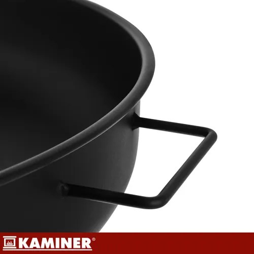 Șemineu de grădină 80 cm - șemineu de grădină mare pentru lemn cu mânere