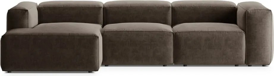 Colțar maro (cu colț pe partea stângă/cu șezlong) Bergamo – Cosmopolitan Design