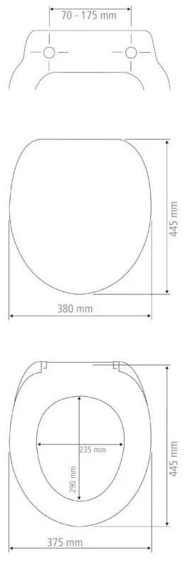 Capac WC 37,5 x 44,5 cm Easy-Close (cu închidere automată) Licata – Wenko