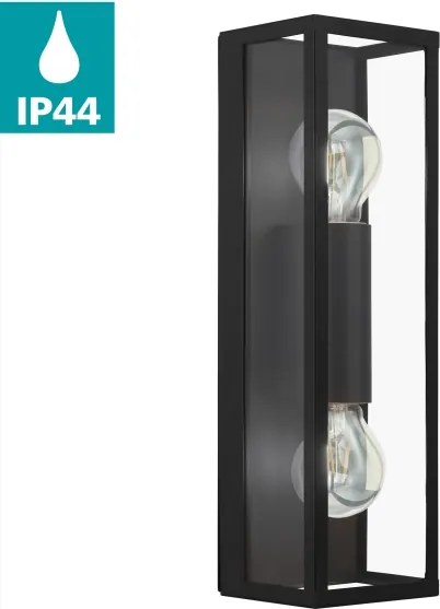 Eglo 33856 - Aplică de perete pentru exterior ALAMONTE 2xE27/60W/230V IP44 negru