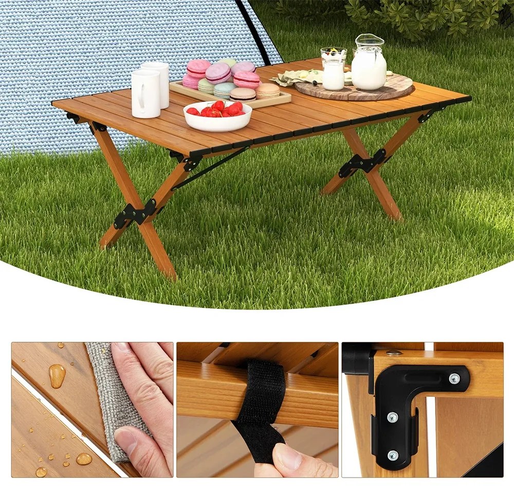 Masă de camping pliabilă din aluminiu cu geantă de transport