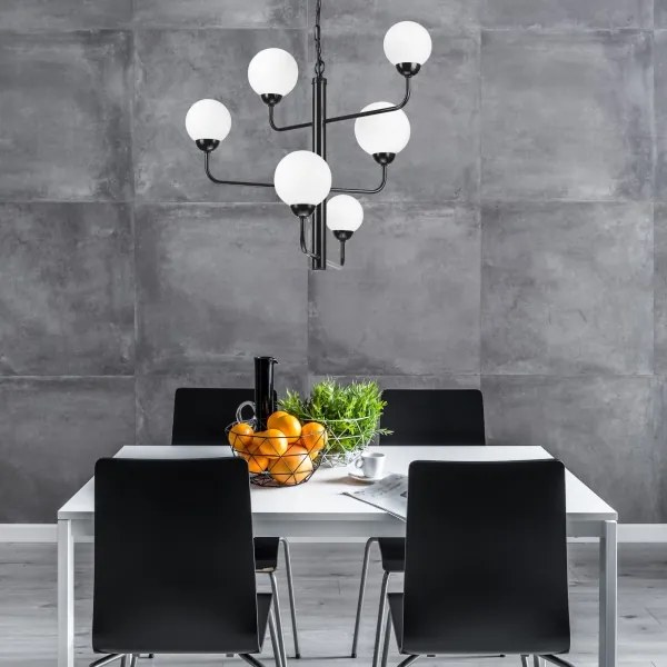 Lustră pe lanț OSCAR 6xG9/5W/230V neagră