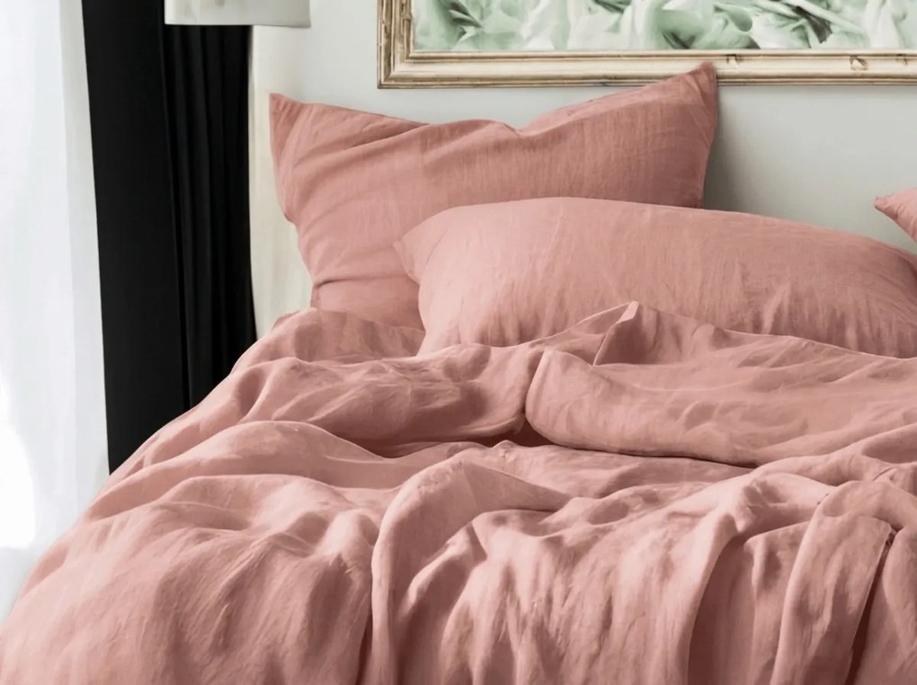 Lenjerie de pat muselina MOELLIN roz antic Dimensiunile lenjeriei: 70 x 90 cm | 140 x 200 cm