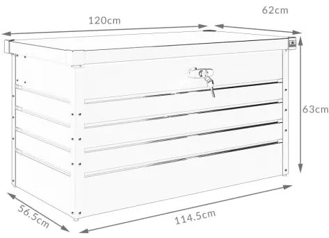 Deuba Cutie de depozitare metalica 120x62x63 cm - antracit