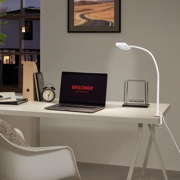 Lampă LED flexibilă de masă cu clemă Brilo TRASNA LED/7,5W/230V alb