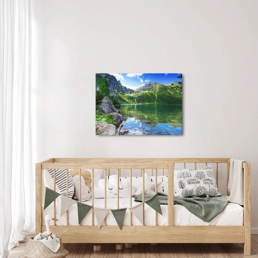 Tablou cu lac în munții Tatra (70x50 cm)