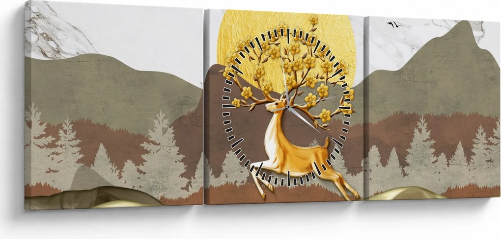 Tablou cu cerb (cu ceas) (90x30 cm)