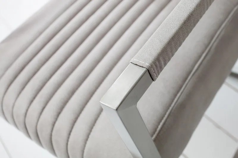 Scaun cu brate design retro Big Aston microfibra gri piatra