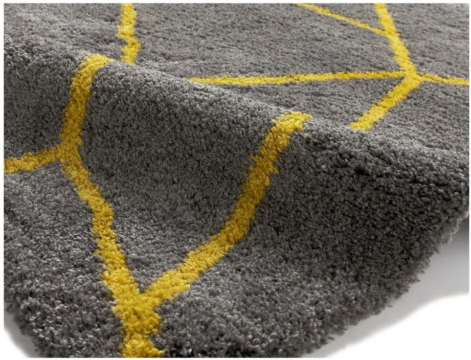 Covor Think Rugs Royal Nomadic Grey & Yellow, 120 x 170 cm, gri - galben