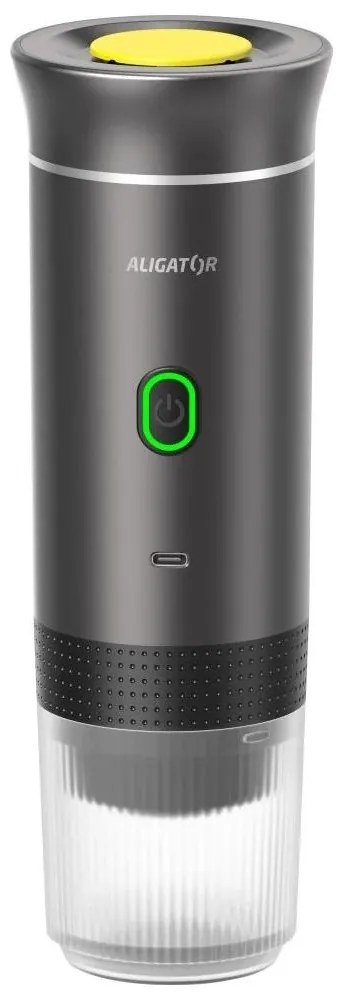 Aligator ACM002 - Cafetieră portabilă reîncărcabilă PortaCaffé 3în1 72W/7500 mAh gri
