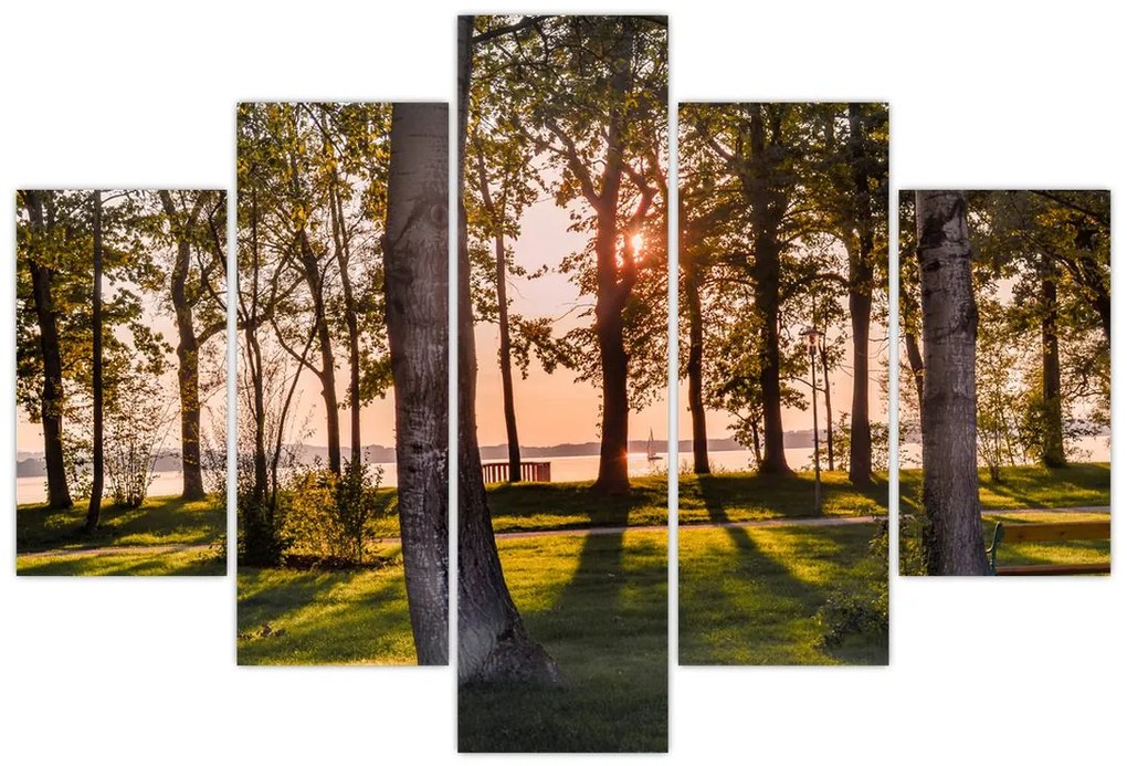 Tablou cu pomi lângă lac (150x105 cm)